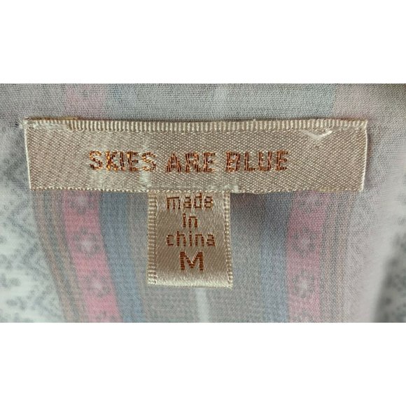 SKIES ARE BLUE ANTHROPOLOGIE  Size M Floral Blouse - Picture 4 of 6